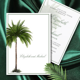 Palm Tree Elegante Hochzeit Moderne Probe Einladung