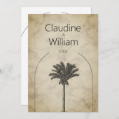 Palm Tree Elegante Hochzeit Probe Dinner Einladung (Vorne/Hinten)