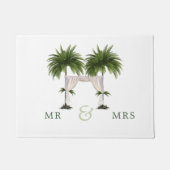 Palm Tree Elegante Moderne schicke Hochzeit Moment Fußmatte (Vorderseite)