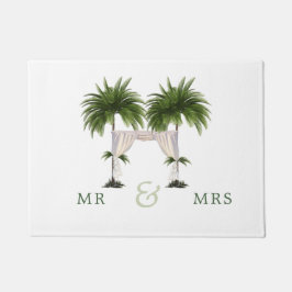 Palm Tree Elegante Moderne schicke Hochzeit Moment Fußmatte