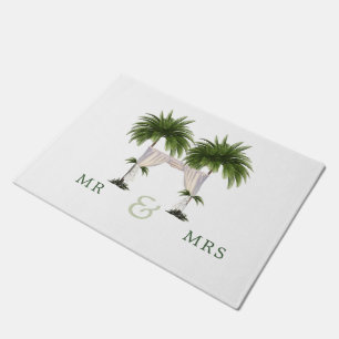 Palm Tree Elegante Moderne schicke Hochzeit Moment Fußmatte