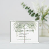 Palm Tree Elegante Moderne schicke jüdische Hochze Postkarte (Stehend Vorderseite)