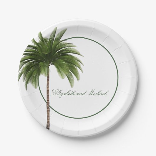 Palm Tree Elegante Moderner Chic Pappteller (Vorderseite)