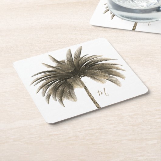 Palm Tree Elegante Retro Chic Rechteckiger Pappuntersetzer (angewinkelt)