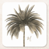 Palm Tree Elegante Retro Chic Rechteckiger Pappuntersetzer (Vorderseite)
