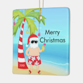 Palm Tree Entspannen Santa Tropical Weihnachten Keramikornament (Links)