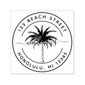 Palm Tree Familienname Runde Rücksendeadresse Permastempel (Design)