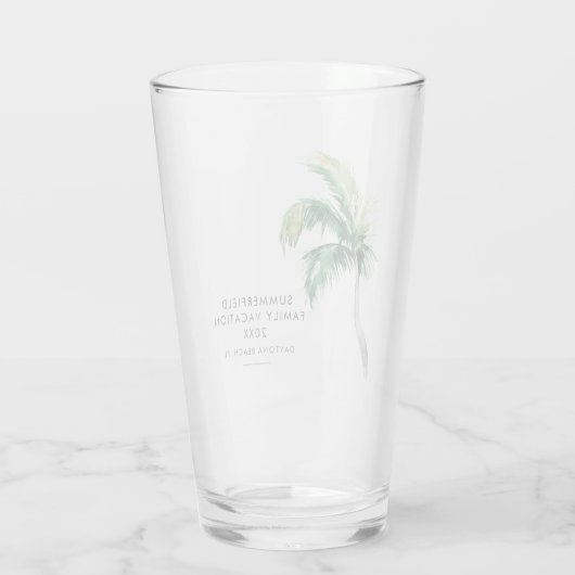 Palm Tree Family Vacation Custom Glas (Rückseite)