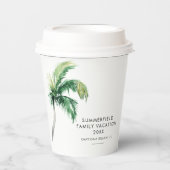 Palm Tree Family Vacation Custom Pappbecher (Vorderseite)