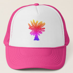 Palm Tree farbenfroher Regenbogen Pink Girly Truck Truckerkappe