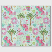 Palm Tree Flamingo Tropical Vibes Geschenkpapier (Flach)