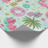 Palm Tree Flamingo Tropical Vibes Geschenkpapier (Ecke)