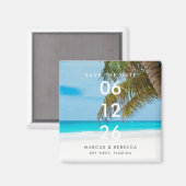 Palm Tree Florida Beach Hochzeit Save the Date Magnet (Vorderseite/Rückseite)