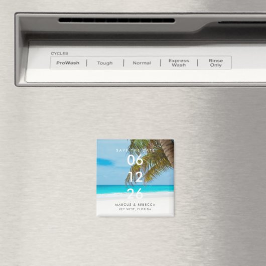 Palm Tree Florida Beach Hochzeit Save the Date Magnet (In Situ (Geschirrspüler))