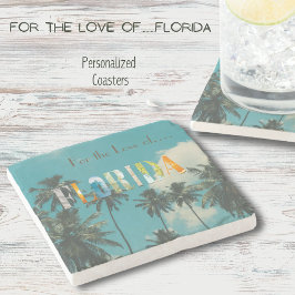 Palm Tree Florida Beach Stone Untersetzer