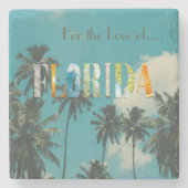 Palm Tree Florida Beach Stone Untersetzer (Vorderseite)