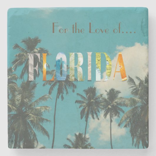 Palm Tree Florida Beach Stone Untersetzer (Vorderseite)