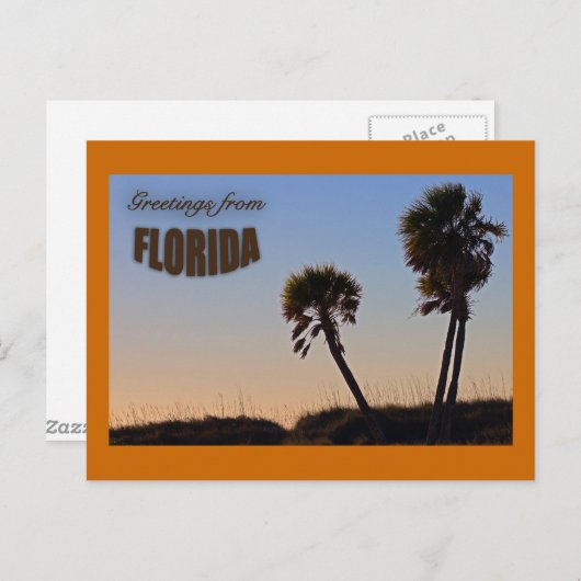 Palm Tree Florida Postcard Postkarte (Vorne/Hinten)