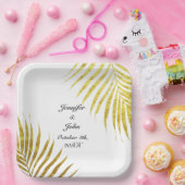 Palm Tree Foliage Gold Foil Blätter Coole Hochzeit Pappteller (Party)
