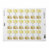 Palm Tree Foliage Gold Foil Blätter Hochzeiten Wei Adressaufkleber (Vorne)