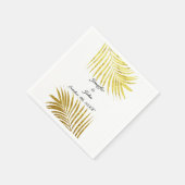 Palm Tree Foliage Gold Foil Blätter Hochzeiten Wei Serviette (Ecke)