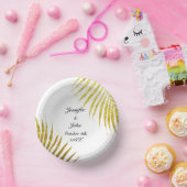 Palm Tree Foliage Gold Foil Blätter Niedliche Hoch Pappteller (Party)