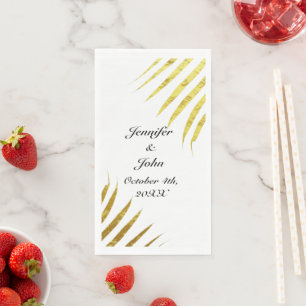 Palm Tree Foliage Gold Foil Blätter Niedliche Hoch Serviette
