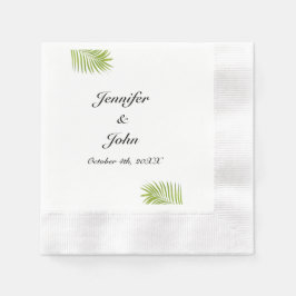 Palm Tree Foliage Green Watercolor Blätter Hochzei Serviette