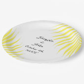 Palm Tree Foliage Lemon Gelbe Blätter Hochzeiten Pappteller (Schrägansicht)