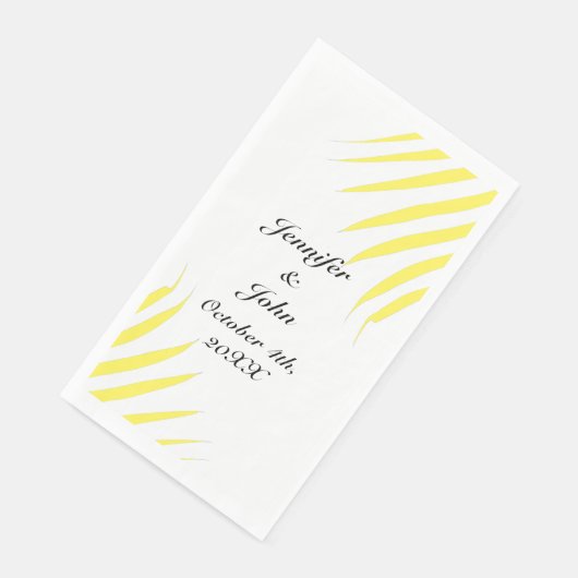 Palm Tree Foliage Lemon Gelbe Blätter Hochzeiten Serviette (Ecke)