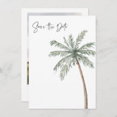 Palm Tree Foto Tropical Beach Wedding Save The Date (Vorne/Hinten)