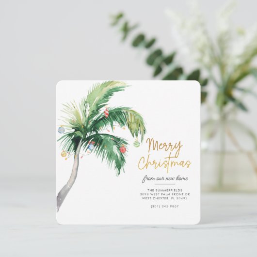 Palm Tree frohe Weihnachten von unserer neuen Zuha Ankündigung (Stehend Vorderseite)