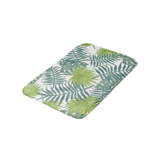 Palm Tree Fronds malen hawaiisch Badematte (Schrägansicht)