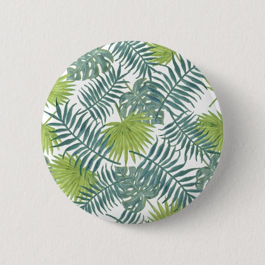 Palm Tree Fronds malen hawaiisch Button (Vorderseite)