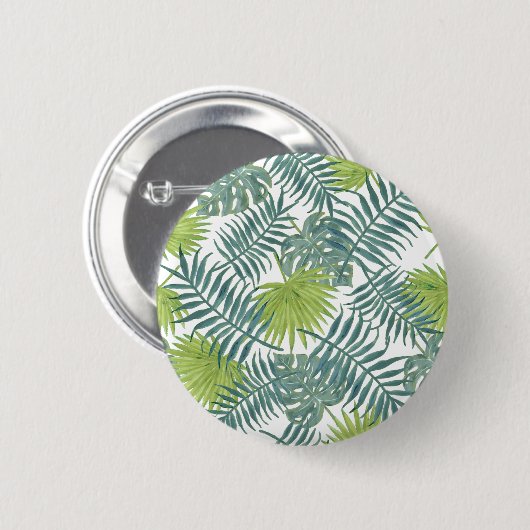 Palm Tree Fronds malen hawaiisch Button (Vorne & Hinten)