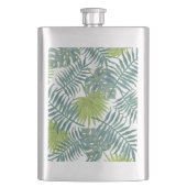 Palm Tree Fronds malen hawaiisch Flachmann (Vorderseite)