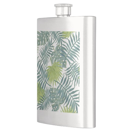 Palm Tree Fronds malen hawaiisch Flachmann (Links)