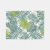 Palm Tree Fronds malen hawaiisch Fleecedecke (Vorderseite (Horizontal))
