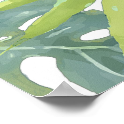 Palm Tree Fronds malen hawaiisch Poster (Ecke)