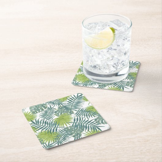 Palm Tree Fronds malen hawaiisch Rechteckiger Pappuntersetzer (Vor Ort)