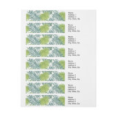 Palm Tree Fronds malen hawaiisch Rundum-Adressaufkleber (Bogen)