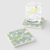 Palm Tree Fronds malen hawaiisch Steinuntersetzer (Seitenansicht)