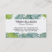 Palm Tree Fronds malen hawaiisch Visitenkarte (Rückseite)