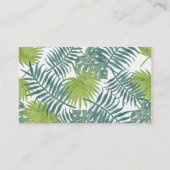 Palm Tree Fronds malen hawaiisch Visitenkarte (Rückseite)