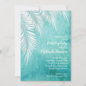 Palm Tree Fronds Tropical Birthday Einladungen (Vorderseite)