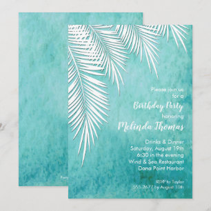 Palm Tree Fronds Tropical Birthday Einladungen