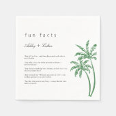 Palm Tree Fun Facts About The Newlyweds Wedding  Serviette (Vorderseite)