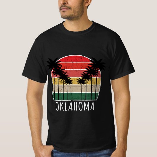 Palm Tree gestörtes Oklahoma - Beach Design T-Shirt (Vorderseite)