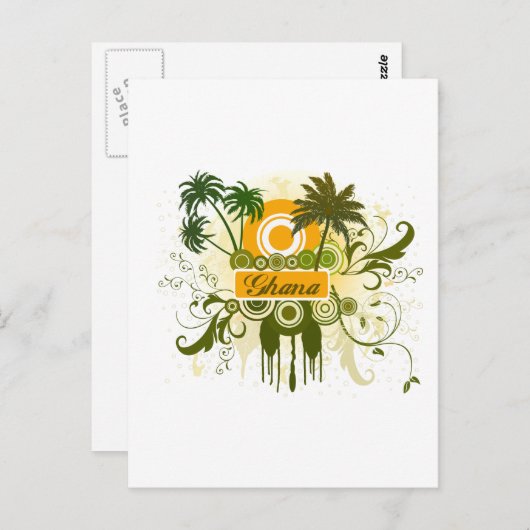 Palm Tree Ghana Postkarte (Vorne/Hinten)