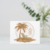 Palm Tree Gold Glitzer mit benutzerdefiniertem Tex Postkarte (Stehend Vorderseite)